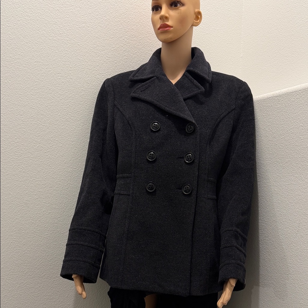 St. John's Bay Charcoal Double-Breasted Pea Coat